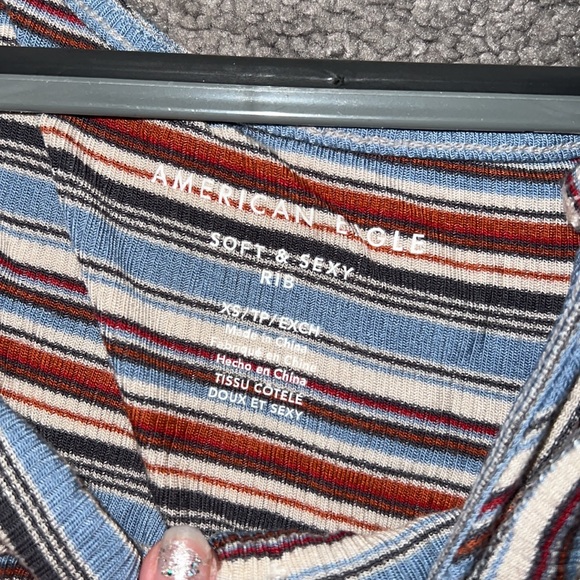 Blue and red top from American Eagle. bottom is tied - Picture 3 of 4